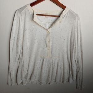 Ann Taylor Loft henley speckled blouse Size medium